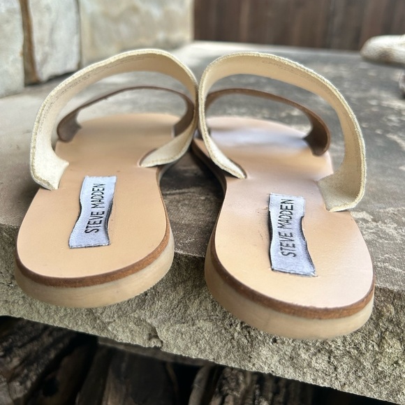 Steve Madden Carena Snake Print Cream Tan Casual Sandals Sz-8. O - Picture 5 of 9